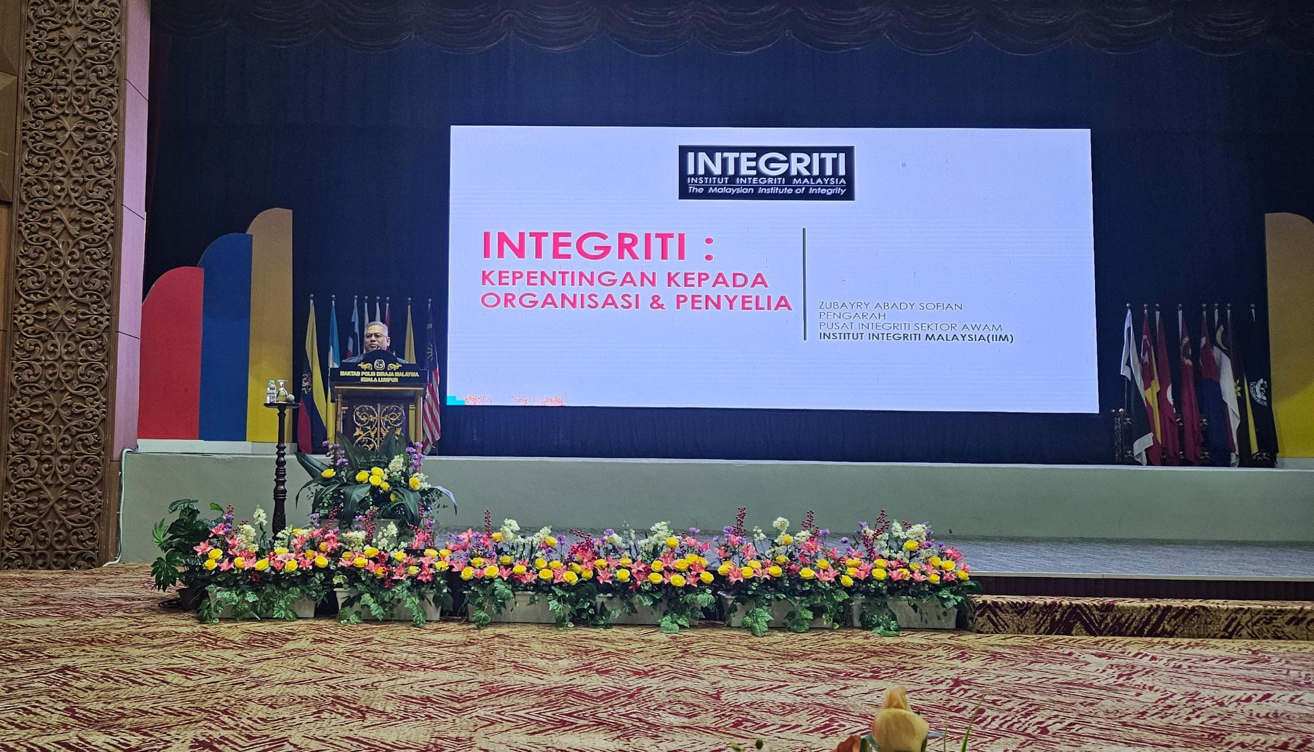 Ceramah bertajuk Integriti : Kepentingan Kepada Organisasi dan Penyelia anjuran Pusat Pengajian Sains Perisikan dan Kajian Strategik, Maktab Polis Diraja Malaysia